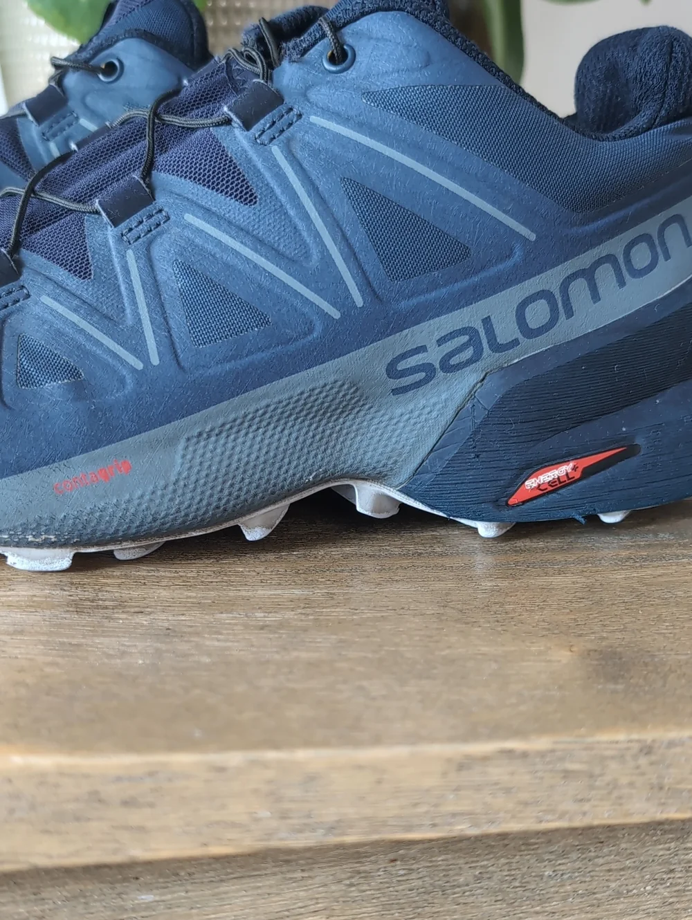 Salomon SpeedCross 5 Trail Running Shoes 8 Navy White Contagrip Energycell
